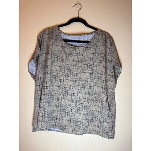 Womens Plus Size XXL Abstract Print Short Sleeve Top Casual Everyday Shirt